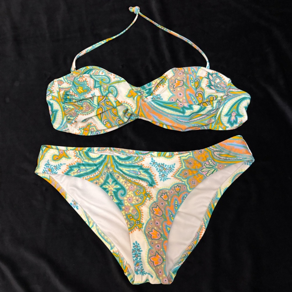 J. Crew Bandeau Paisley Bikini Size Medium